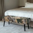 thumbnail image 2 of XYZCANDO Leaf Camo Dust Resistant Bench Seat Covers, Easy Install Poly Spandex Bench Slipcover for Garden Dining, 2 of 9