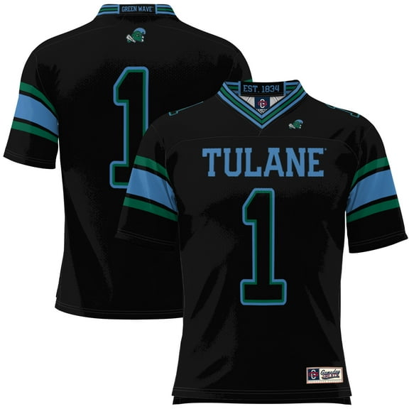 Men's GameDay Greats #1 Black Tulane Green Wave Football Jersey