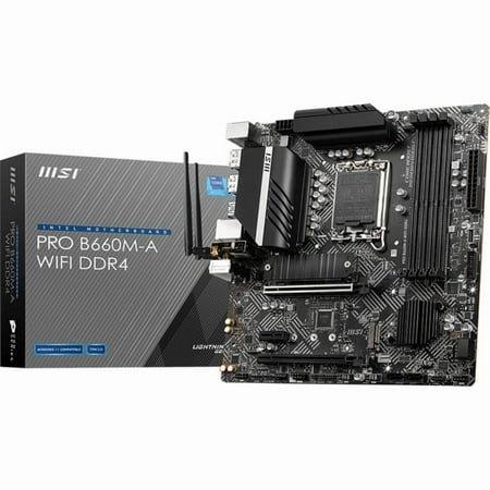 MSI B660M-A WIFI Desktop Motherboard, Intel B660 Chipset, Socket LGA-1700, Intel Optane Memory Ready, Micro ATX