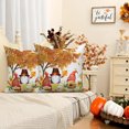 thumbnail image 2 of DaShan Fall Thanksgiving Throw Pillow Covers 16x16 Set of 2,Gnomes Pumpkins Linen Pillows Case for Bedroom Sofa Couch, 2 of 6