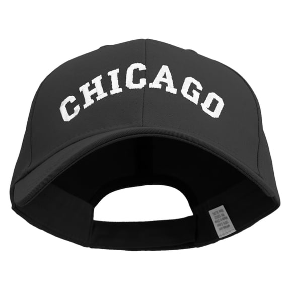 Chicago Illinois State Embroidered Big Size High Profile Twill Cap - Black XL-3XL