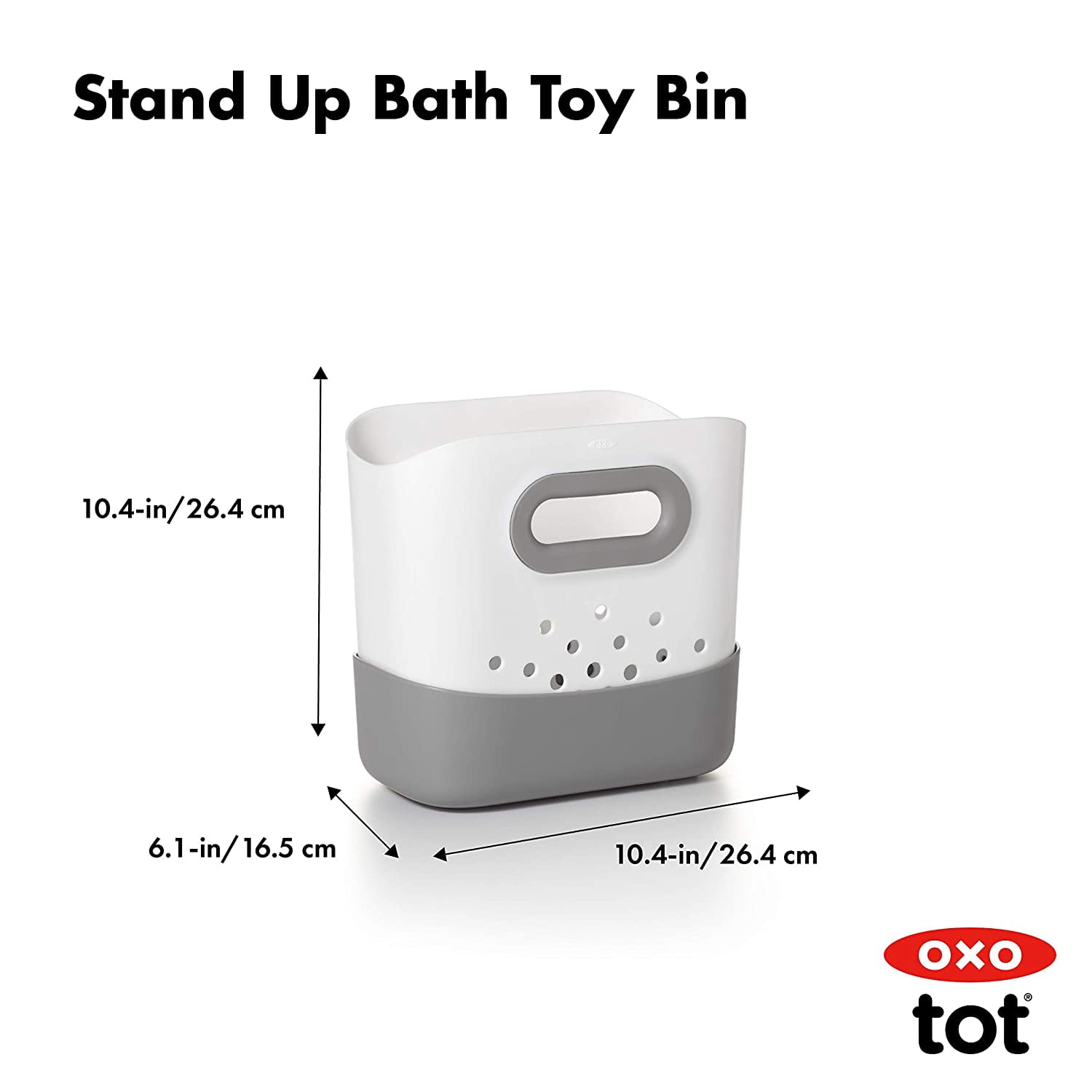 Stand  Bath Toy Storage Bin Gray Pack of 2 for  Nursery