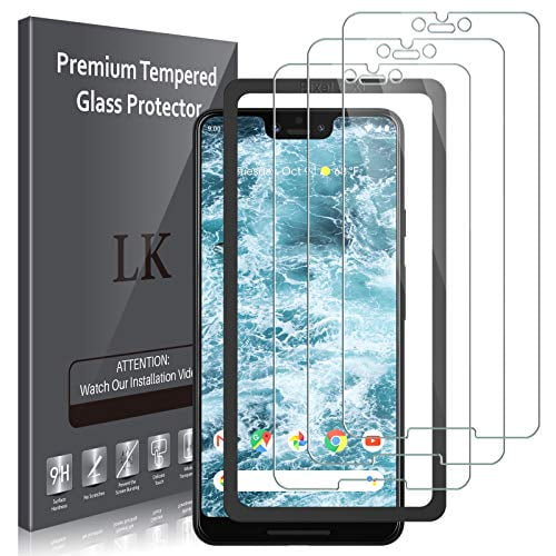 3 Pack LK Screen Protector for Google Pixel 3 XL Tempered Glass New Verison 