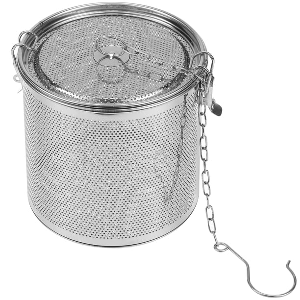 1 Cesta de salmuera de acero inoxidable con bola para condimentos y filtro de especias (plateado)