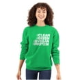 thumbnail image 3 of Clean Green Vegan Protein Healthy Unisex Plus Fleece Graphic Sweatshirt Brisco Brands 2X, 3 of 5