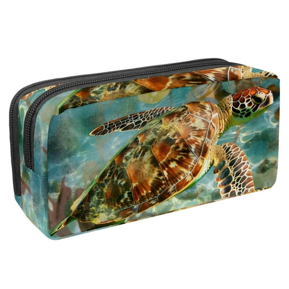MUOOUM Pencil Case, Sea Turtle Swim Underwater Large Capacity Pencil Pouch Stationery Pen Bag