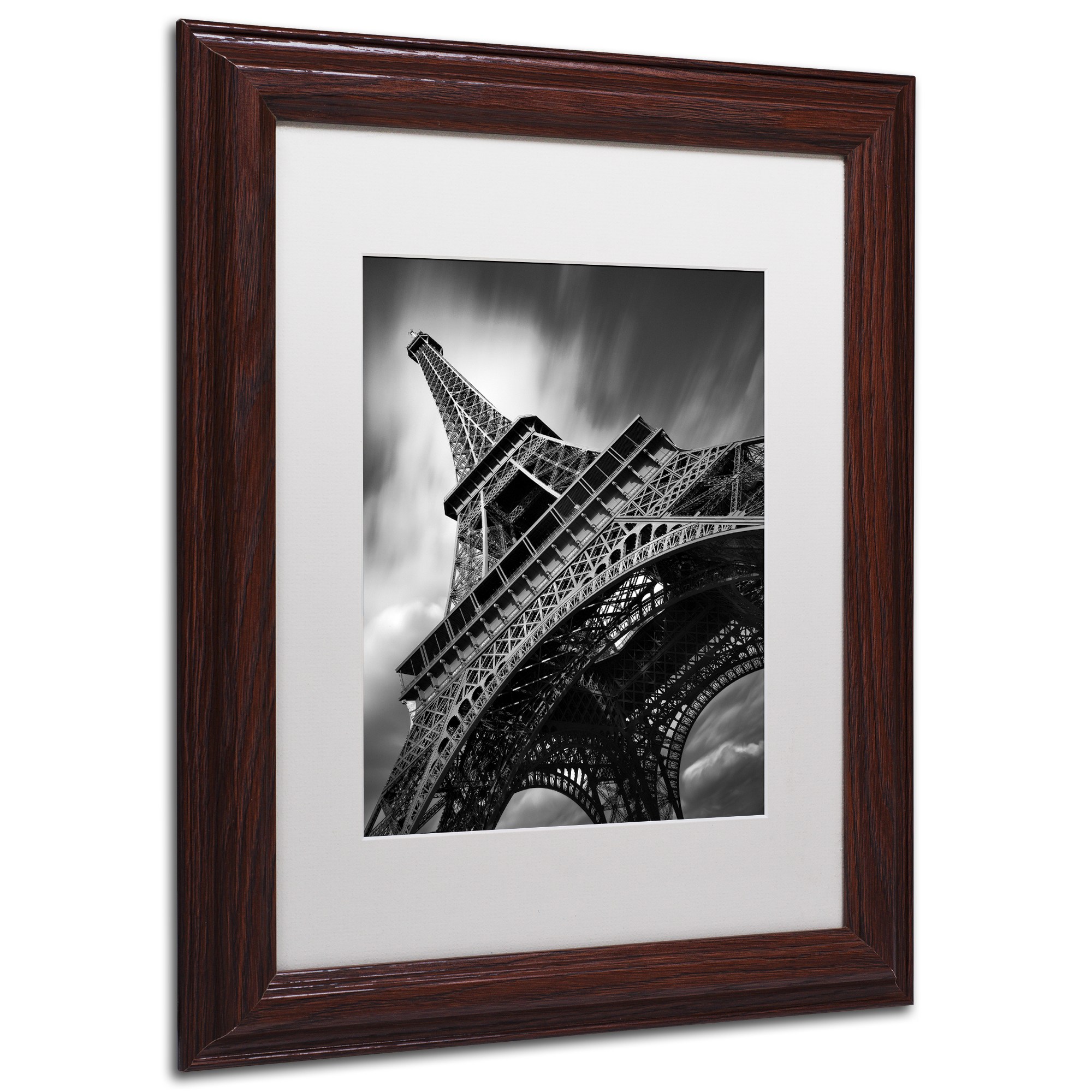 Trademark Fine Art "Eiffel Tower Study II" Canvas Art by Moises Levy White Matte, Wood Frame