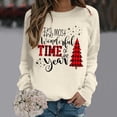 thumbnail image 3 of TIANZEN Women's Long Sleeved Crew Neck Print Lightweight Hoodie Juniors Sweatshirts, 3 of 4