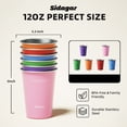 thumbnail image 3 of Sidagar 12 oz Stainless Steel Cups Metal Shatterproof Stackable Pint Drinking Glasses, 6 Pack Rainbow, 3 of 10