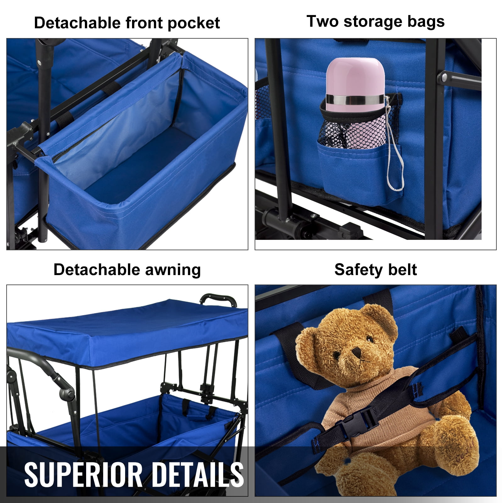 BENTISM Powder-coated folding steel Collapsible Wagon Cart