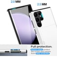 thumbnail image 6 of for Samsung Galaxy S24 Ultra Wallet Case with Card Holder, Dual Layer Heavy Duty Protective Shockproof Hidden Card Slot Slim Case for Samsung S24 Ultra 5G 6.8 inch (White), 6 of 18