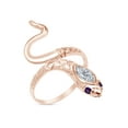 thumbnail image 2 of AFFY Simulated Amethyst & CZ Snake Womens Band Ring 14k Rose Gold Over 925 Sterling Silver, 2 of 4
