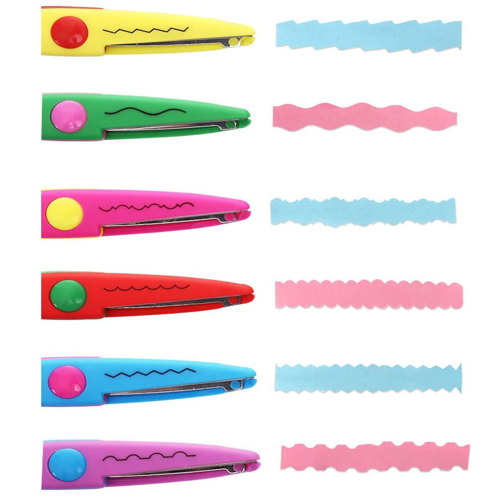 Scrapbook Paper Punch and Decorative Scissors, 6 Pcs Creative Scissors and 12 Pcs Craft Punch Wave Lace Edge Cutters Paper Hole Punchers for Crafts, DIY Photo, Set of 18 (18-Mixed)
