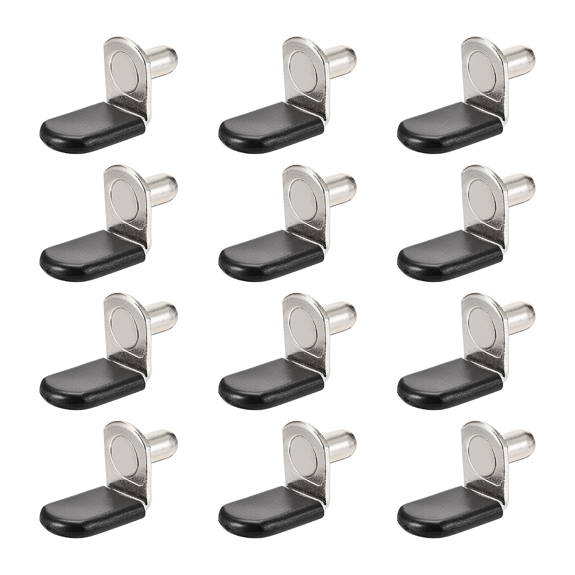 30Pcs Shelf Support Pegs 6mm L-Shaped Shelf Support for Furniture /& Bookcase Shelves Cabinet Closet Shelf Pins Support with Black Vinyl Sleeve Silver