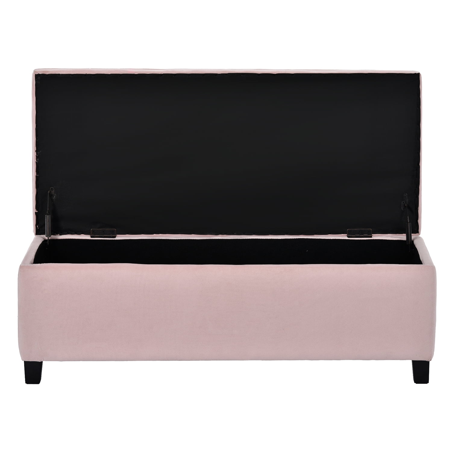 Kadyn Upholstered Flip Top Storage Bench, Storage Ottoman Bench with Button Tufted Top, Folding Chest Foot Rest Stool for Bedroom, Pink