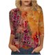 thumbnail image 1 of Gibobby Blusa Termica Mujer Tres cuarto Round Top Impreso T Camisa Casual Ladies Manga de cuello suelto Posicionamiento de la rubia de la mujer（Amarillo， L), 1 of 5