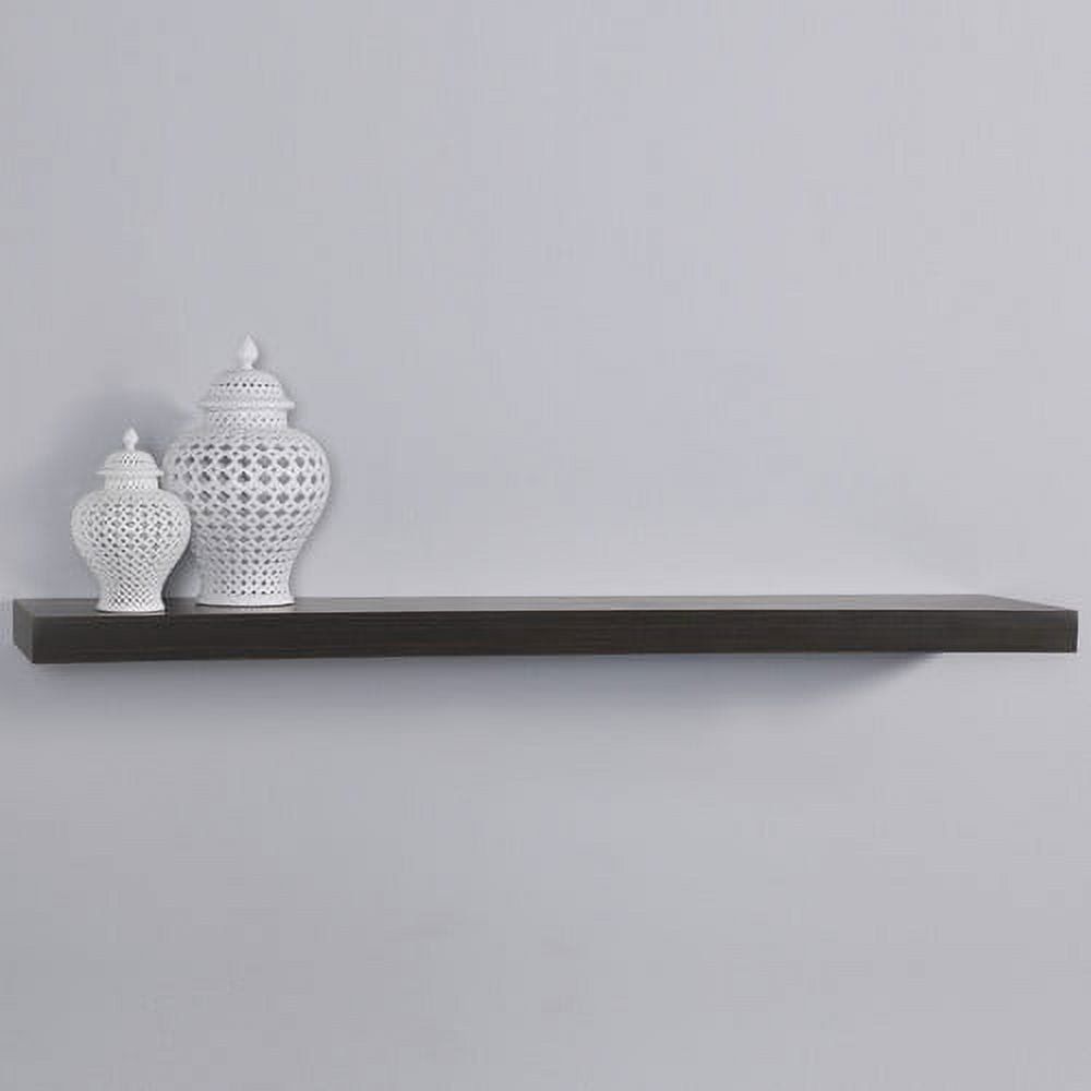 InPlace 36W x 10Dx 2H Inch Chicago Bracket less Floating Shelf, Espresso