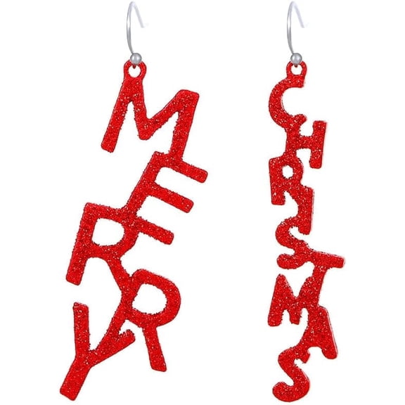 Festive Dangle Earrings for Women, Sparkling Christmas Party Jewelry with Jingle Bells & Stars for Holiday Gatherings(Merry Christmas!)