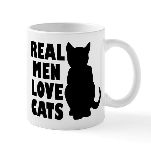 CafePress - REAL MEN LOVE CATS Mugs - 11 oz Ceramic Mug - Novelty Coffee Tea Cup