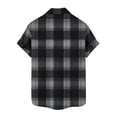 thumbnail image 5 of Womens Plaid Shirts Short Sleeve Button Down Shirt Casual Basic Tops Plus Size Tunic T Shirt, 5 of 5