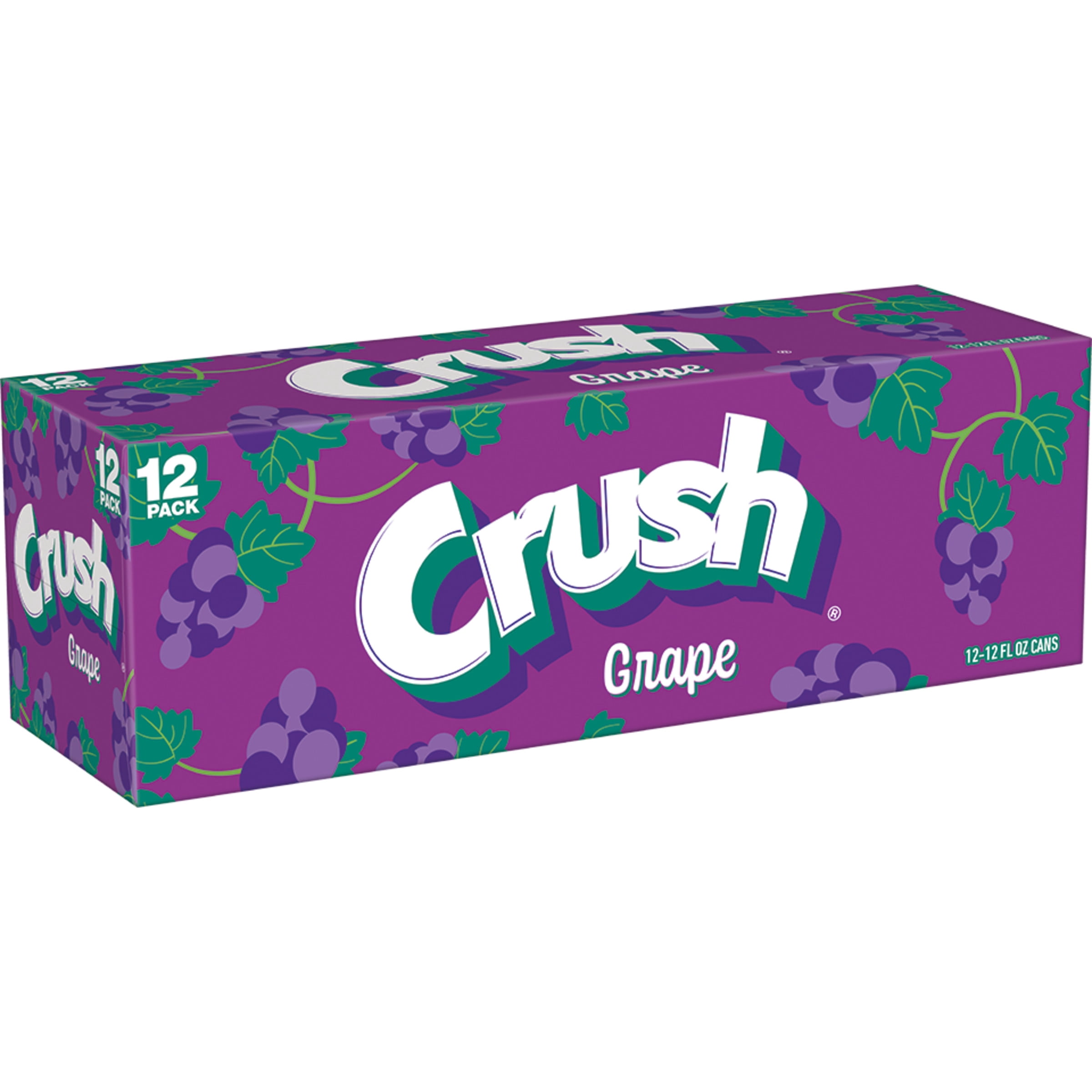 Crush Caffeine Free Grape Soda Pop, 12 fl oz, 12 Pack Cans