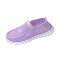 thumbnail image 3 of Women's Canvas Slip-On Loafers with Frayed Edges, Lightweight Comfortable Casual Shoes, Footwear for Everyday Walking and Outdoor Activities Purple 41, 3 of 10