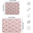 thumbnail image 3 of SKYSONIC Red Strawberry Pink Stripe Flower Microfiber Dishes Drying Mat Water Absorbent Dish Drainer Mats Heat Resistant Kitchen Pads Countertop Protection, 16 x 18 Inch, 3 of 7