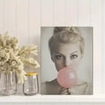 thumbnail image 2 of Pink Bubble Gum Girl Canvas Art Print，Suitable for Living Room， Bedroom， Bathroom， Office， and Hallway Decoration., 2 of 8