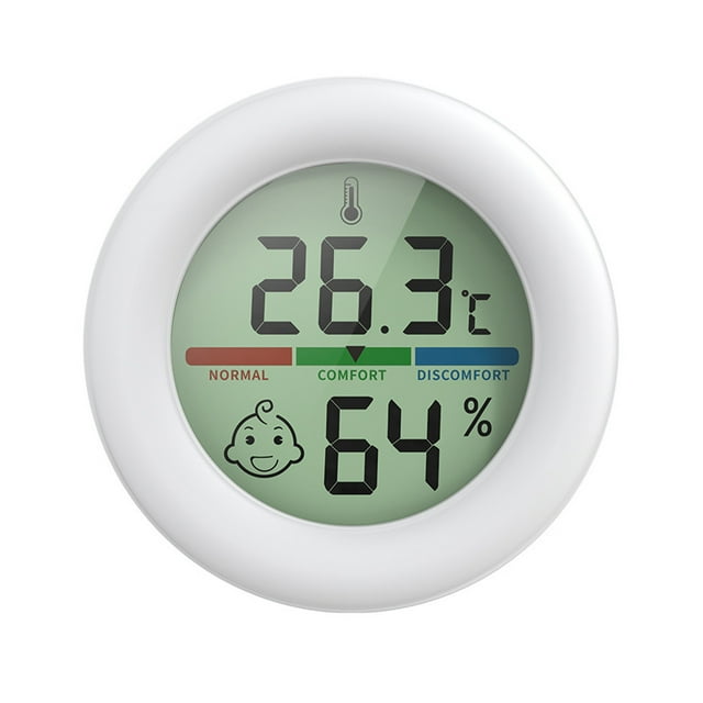 Wall Thermometer Indoor, Circular High Precision Electronic Hygrograph Electronic Thermometers Indoor Mini Hygrograph with Magnet Holders Has A Wide Range of Application