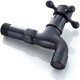 thumbnail image 4 of Grifo de agua fría vintage con interfaz G1/2 de una sola manija - Grifo de fregona montado en la pared para lavabo de baño (negro), 4 of 5