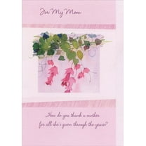 Designer Greetings Pink Flowers Hanging from Green Vine Birthday Card for Mom