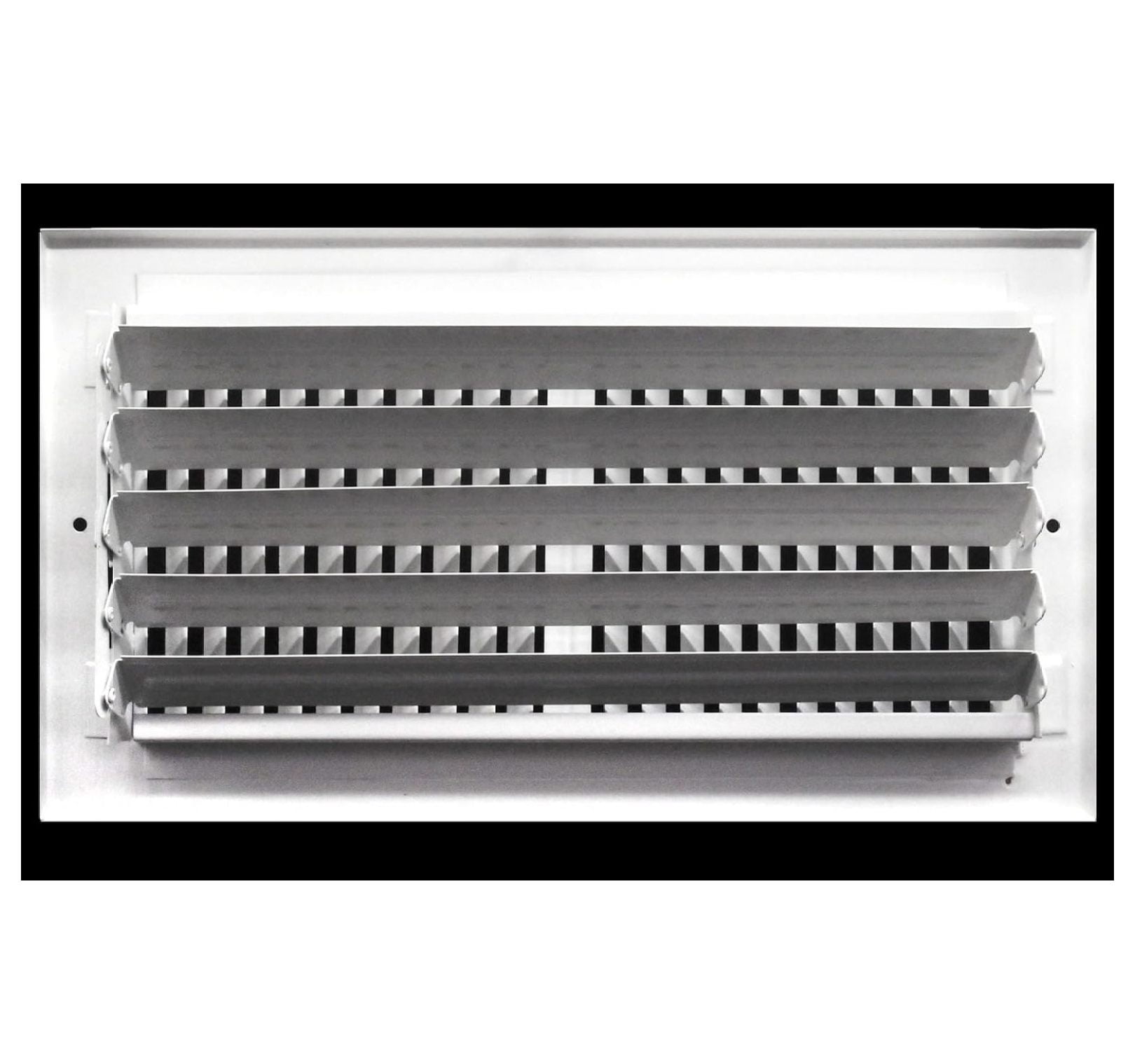 18" X 4" 2-Way-Vertical AIR Supply Grille - Vent Cover & Diffuser - Flat Stamped Face - White [Outer Dimensions: 19.75"w X 5.75"h]