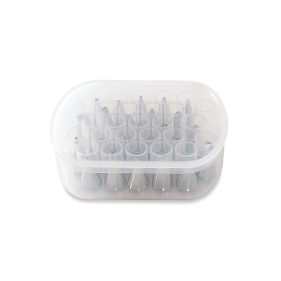 Nordic Ware 26 Piece Decorating Tip Set, Stainless Steel Tips, Includes 26 1" Tips and coupler