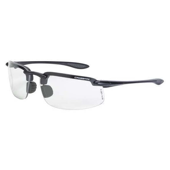 ES4, Safety Glasses, Anti-Scratch, Clear Lens, Gray Frame, Half-Frame