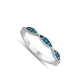 thumbnail image 4 of Simulated Turquoise Marquise Evil Eye Dainty Ring .925 Sterling Silver Band Blue CZ Female Size 4, 4 of 4