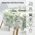 thumbnail image 4 of Spring Sage Green Floral Tablecloth Round 70 x 70 Inch Chioniserie Flowers Table Cloth Polyester Fabric Vintage Farmhouse Table Cover for Kitchen Party Dining Picnic Outdoor Decor, 4 of 6