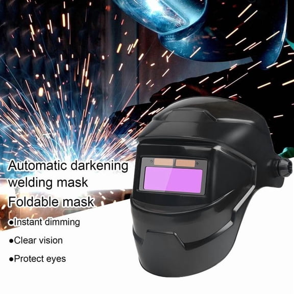 Welding Helmet Auto Darkening Solar Powered, Clear Vision LCD Welding Shield with Good Ventilation Eye Care for TIG MIG ARC Welding