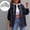 Black women loose fit blazer a1, variant on Loose Fit Long Sleeve Hooded Blazer for Women, Casual Open Front Button Down Jacket, Soft Solid Basic Layer for Fall Winter Office Daily Wear, Sky Blue M