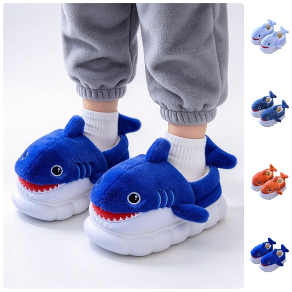 BCSIOAOI Toddler Slippers Shark Warm Fuzzy Indoor House Shoes
