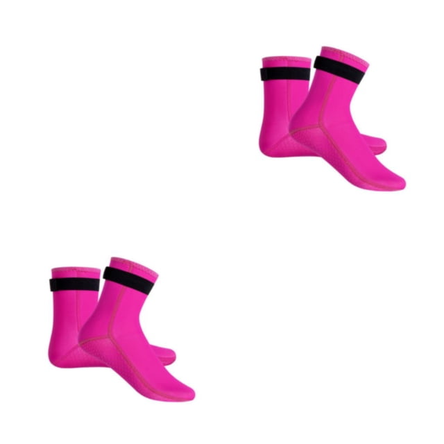 Toystoory 1 par de calcetines de buceo térmicos a prueba de arañazos, transpirables, suaves, elásticos, adhesivos tipo subacuático, Rosa roja XXL 2Conjunto
