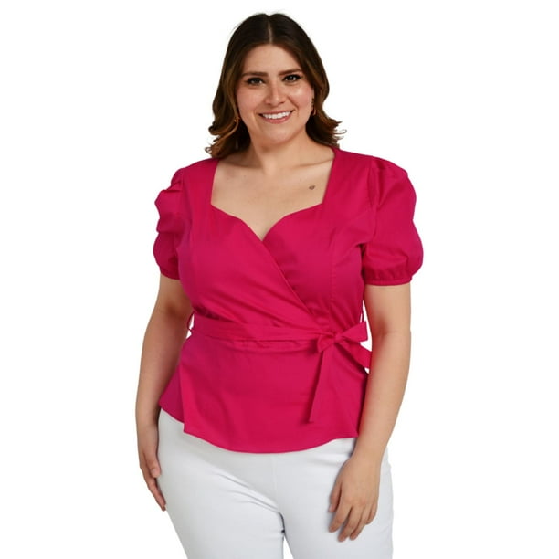 Blusa peplum Roman Fashion /Tallas Extras 0412 (Fiusha) fucsia 40 Roman Fashion BL-ELY-0412-FIUSHA