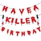 thumbnail image 1 of 1 Set Tener una bandera de la fiesta de cumpleaños asesina Decoración de la fiesta de cumpleaños de Halloween Horror, 1 of 4