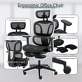 thumbnail image 3 of Hforesty Ergonomic Office Chair, High Back Mesh Computer Chair with Footrest, Coat Hanger, Dynamic Lumbar Support,Black, 3 of 9