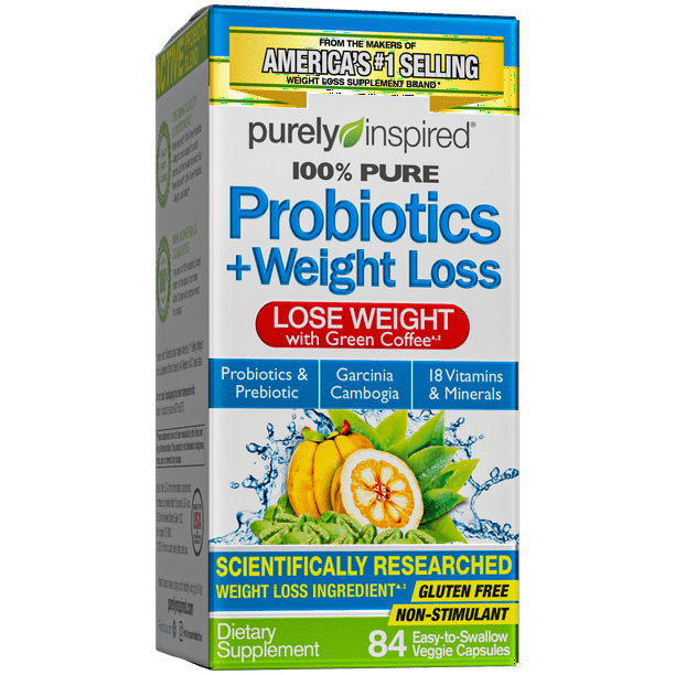 Purely Inspired, Probiotics + Weight Loss Tablets, Probiotic & Prebiotic Formula with Green Tea & Garcinia Extract, 84 Pills