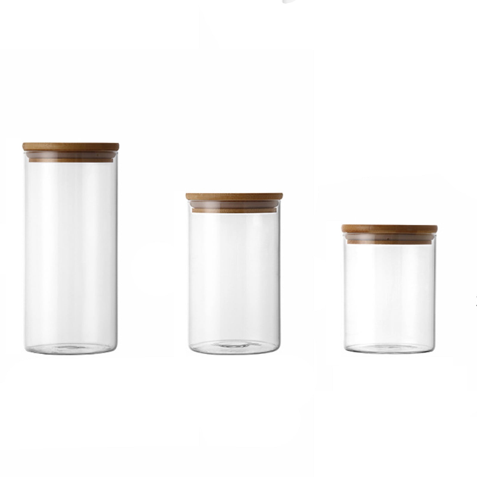 Pluokvzr Glass Jars with Bamboo Lids,6 oz Glass Food Storage Jars