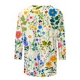 thumbnail image 5 of HLKJKLS Long Sleeve Shirts For Women Spring Print 3/4 Sleeve Round Neck Loose T Shirt Polyester Spandex Casual Fashion Green S-3Xl, 5 of 7
