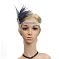 thumbnail image 4 of MSJUHEG Tea Party Hats,Feather Hair Clip,Feather Headpiece,Church Hats,Fascinators Hats,Headpiece Great Prom Vintage Headband Headdress Flapper Headband Gray One Size, 4 of 4