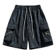 thumbnail image 2 of lkfuzj Men's Spring Summer Casual Comfy Fashion Solid Shorts Regular Elastic Waist Polyester Outdoor Daily Beach, 2 of 4