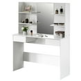 thumbnail image 2 of Modern Wooden Dressing Table with Drawer, Mirror and Shelves for The Dining Room, Entryway and Bedroom, 2 of 8