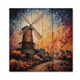 thumbnail image 3 of Designart "Mill Wind Charm In Motion" Countryside Print on Natural Pine Wood, 3 of 5